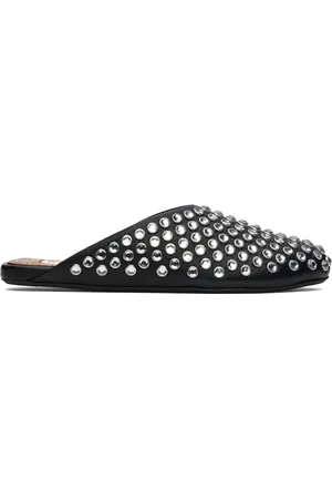 Alaïa Black Strass Lambskin Mules