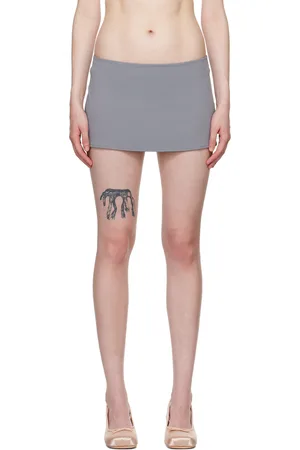 DANIELLE GUIZIO Gray Micro Miniskirt