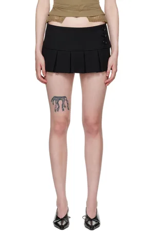 DANIELLE GUIZIO Pleated Micro Miniskirt
