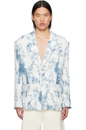 Feng Chen Wang Blue & White Printed Blazer
