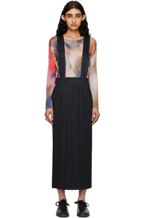 PLEATS PLEASE ISSEY MIYAKE Black Thicker Bottoms 2 Midi Skirt