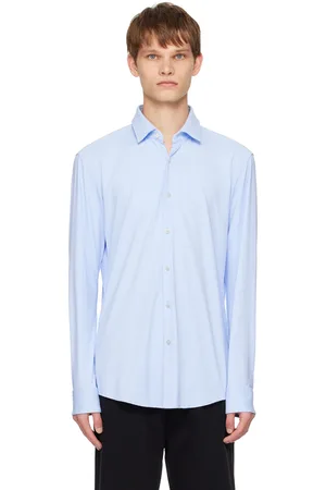 HUGO BOSS Blue Spread Collar Shirt