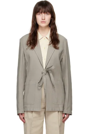 Totême Gray Garment-Dyed Blazer