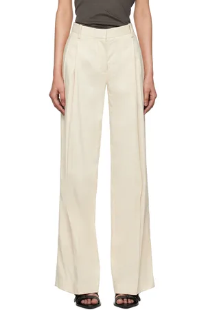 Helmut Lang Off-White Pleated Trousers