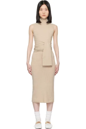 Maison Margiela Beige Belted Midi Dress
