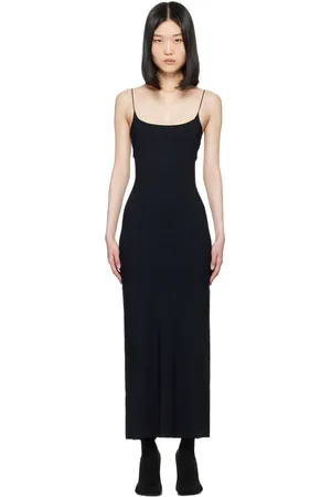 Maison Margiela Black Scoop Neck Midi Dress
