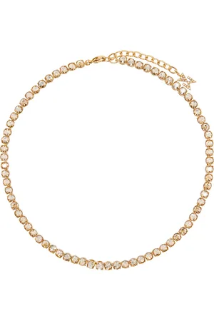 Amina Muaddi Gold Tennis Necklace