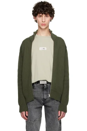 Maison Margiela Khaki Ribbed Sweater