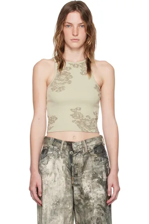Acne Studios Green Printed Tank Top