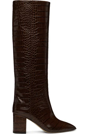 PARIS TEXAS Brown Block Heel Tall Boots