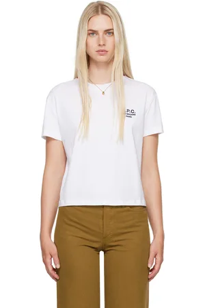 A.P.C. White Embroidered Logo T-Shirt