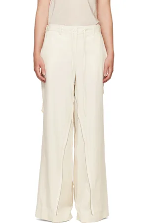 Helmut Lang Off-White Gusset Wide Leg Trousers