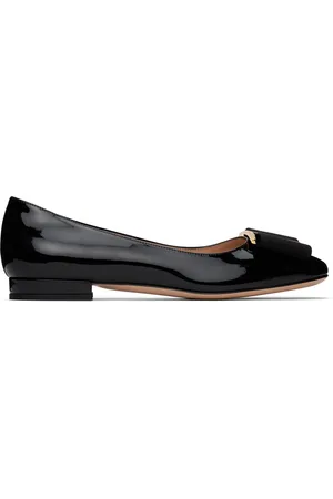 Tom Ford Black Leather & Gros Grain Audrey Ballerina Flats