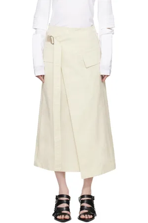 Helmut Lang Off-White Trench Wrap Midi Skirt