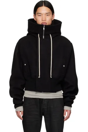 Rick Owens Black Porterville Cropped Alice Bomber Jacket