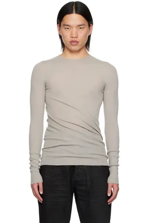 Rick Owens Gray Porterville Ribbed Round Neck Sweater