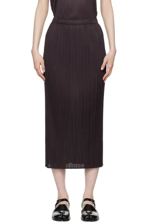 PLEATS PLEASE ISSEY MIYAKE Black Monthly Colors April Midi Skirt