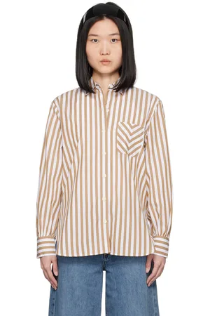 RAG&BONE White & Brown Maxine Shirt