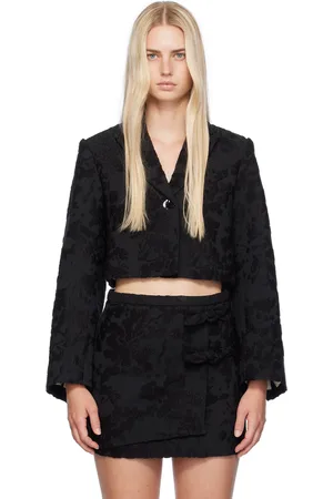 Ganni Black Cropped Blazer