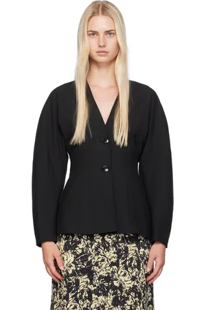 Ganni Black V-Neck Blazer