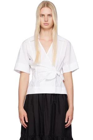 Ganni White Wrap Blouse