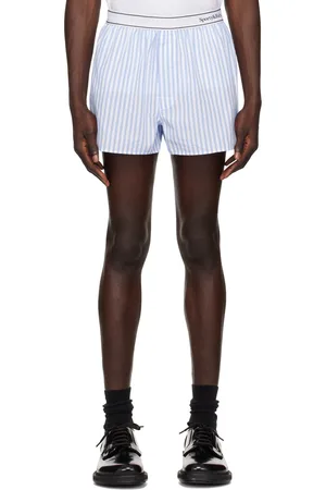 Sporty & Rich Blue Serif Logo Boxer Shorts