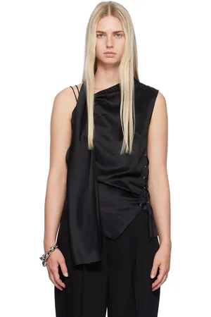 Acne Studios Black Fringe Wrap Blouse