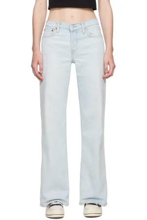 RE/DONE Blue Comfort Stretch Mid Rise Wide Leg Jeans