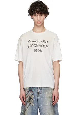 Acne Studios White Printed Logo T-Shirt