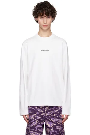 Acne Studios White Printed Logo Long Sleeve T-Shirt