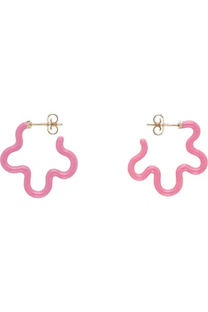 BEA BONGIASCA Pink 2 Tone Asymmetrical Flower Power Earrings