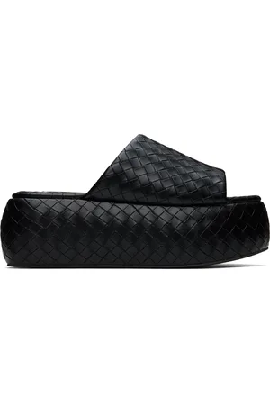 SIMON MILLER Black Woven Cloudy Platform Sandals
