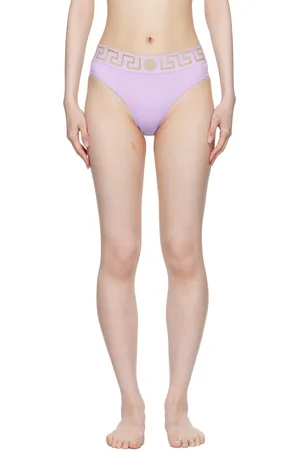 VERSACE Purple Greca Border Bikini Bottom