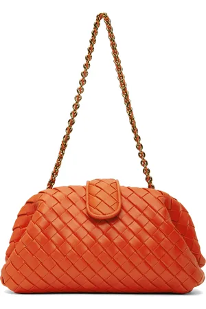 Bottega Veneta Orange Teen Lauren 1980 With Chain Clutch