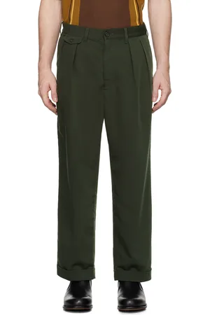 Beams Green 2 Pleats Trousers