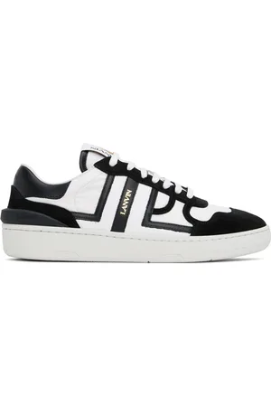Lanvin White & Black Clay Mesh Sneakers