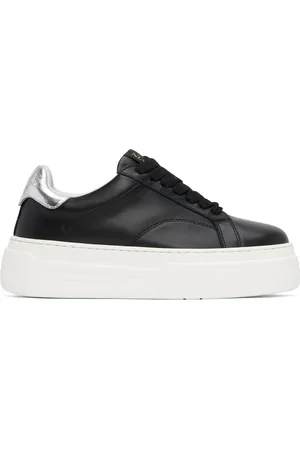Lanvin Black & Silver DDB0 Leather Platform Sneakers