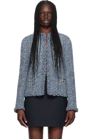 VALENTINO Blue Textured Tweed Jacket
