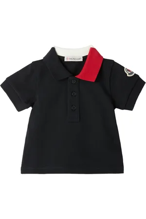Moncler Baby White Logo Patch Polo