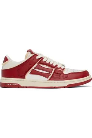 AMIRI Red & White Collegiate Skel Top Low Sneakers