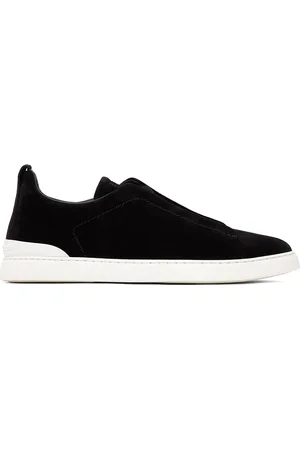 Ermenegildo Zegna Black Suede Triple Stitch Sneakers