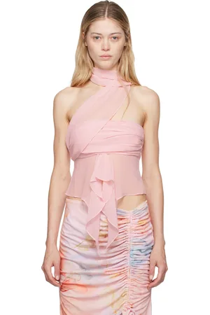 DANIELLE GUIZIO Pink Wrap Around Tank Top