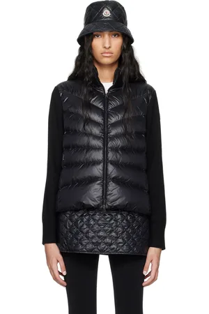 Moncler Black Padded Wool Down Cardigan