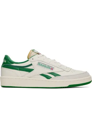 Reebok Off-White & Green Club C Revenge Vintage Sneakers