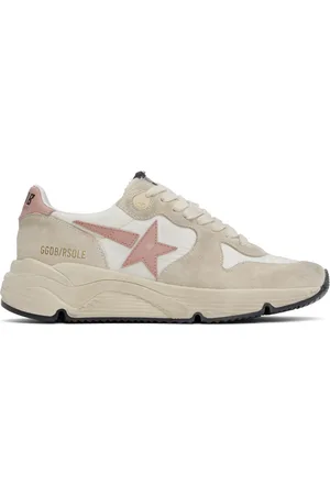 Golden Goose Beige & Off-White Running Sole Sneakers
