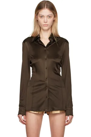 Tom Ford Brown Pointed Collar Shirt