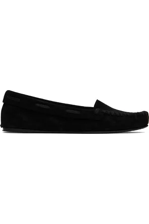 The Row Black Mabel Moc Loafers