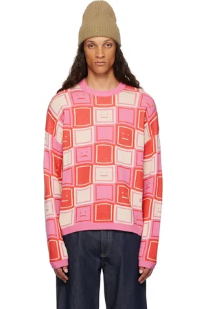 Acne Studios Pink & Beige Jacquard Sweater