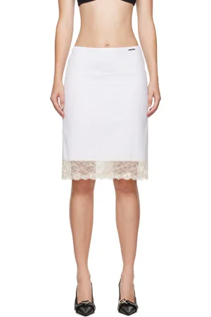 We11 Done Lace Trim Midi Skirt