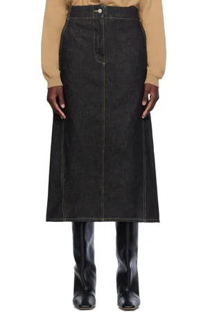 STUDIO NICHOLSON Garner Denim Midi Skirt